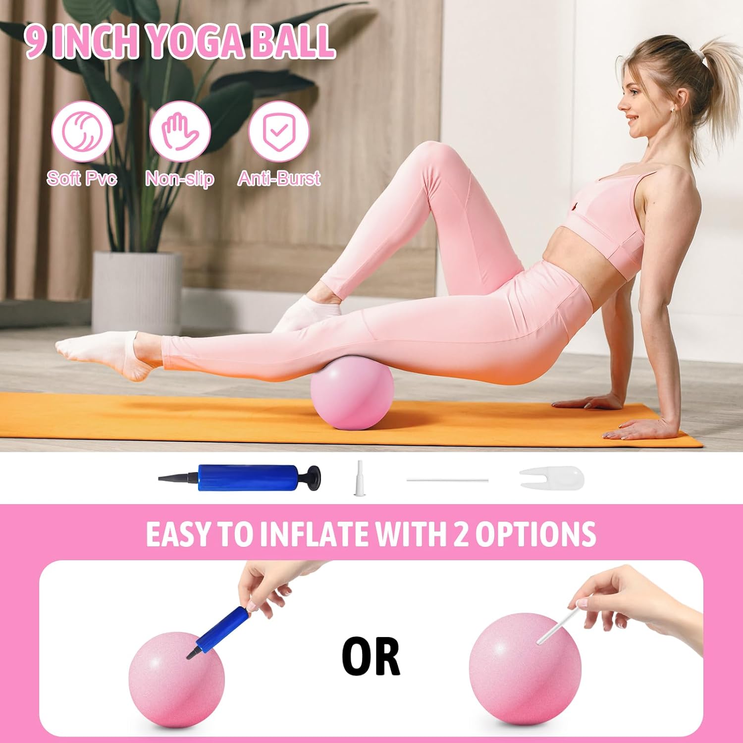 Detalle 2 de Magic Circle Pilates Ring Set with 40 cm ring and 9" ball 🧘♀