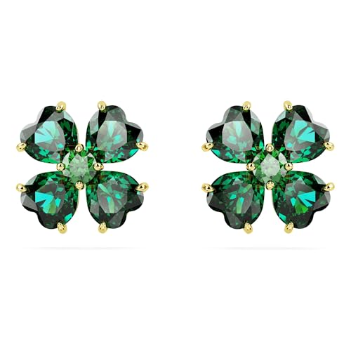 Detalle de Swarovski Orecchini Idyllia Quadrifoglio Verdi, placcato oro