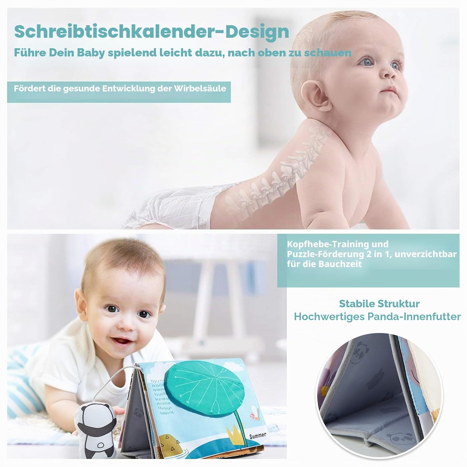 Detalle 2 de beiens Baby Spielzeug Faltbarer Spiegel 2‑in‑1