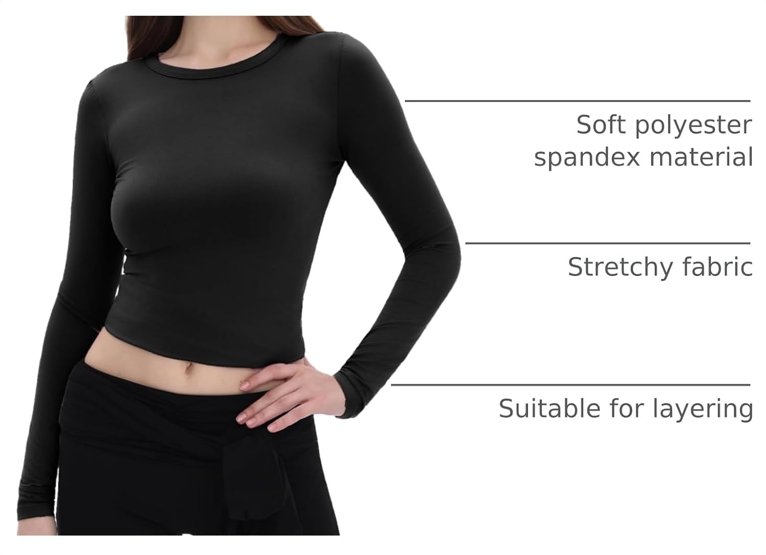 Detalle 2 de GAYHAY Long Sleeve Crop Top 2025
