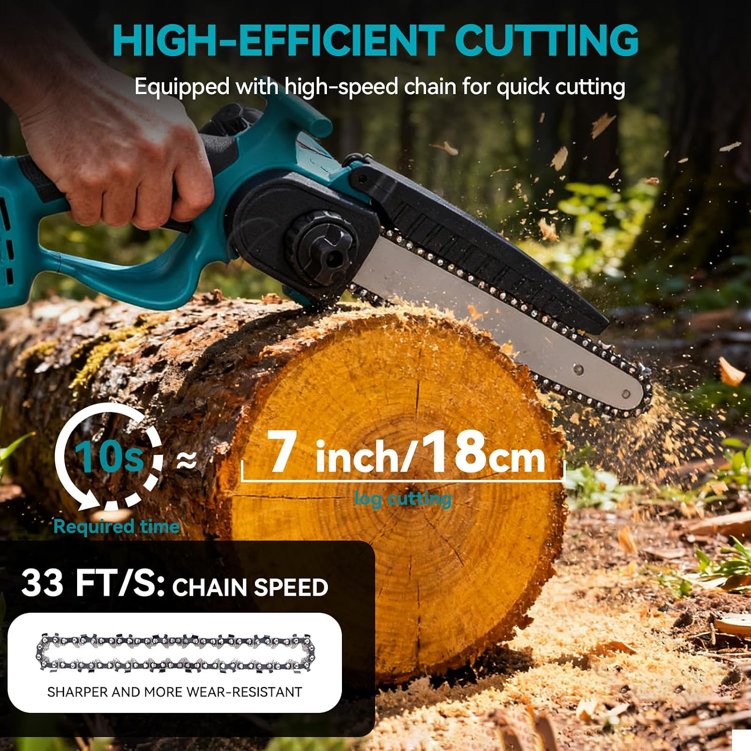 Detalle 2 de Yofidra Cordless Chainsaw 8" pole saw