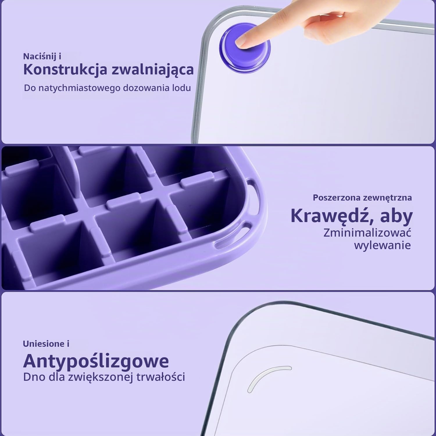 Detalle de Seachrgif bing-ZS-005 – pojemnik na lód, 64 kostki, pokrywka i szybkie wyjmowanie