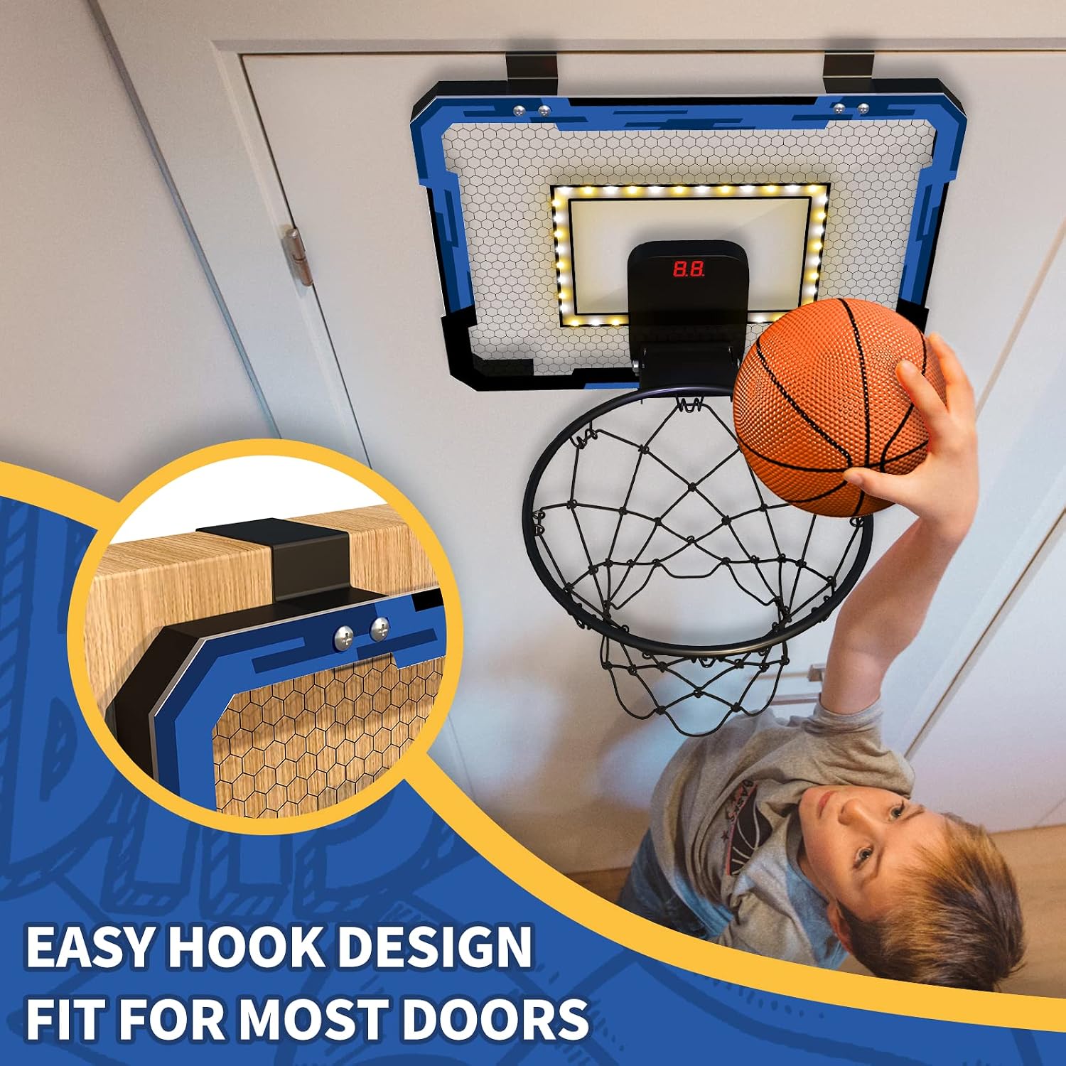 Detalle 1 de QDRAGON Mini Basketball Hoop with Steel Rim
