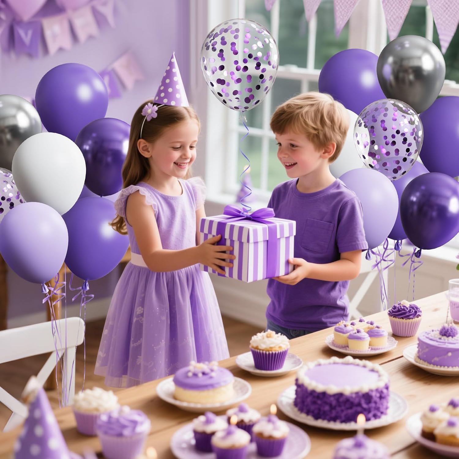 Thumbnail 6 de 155Pcs Purple Balloons Garland Arch Kit – Purple Birthday Decorations for Girl