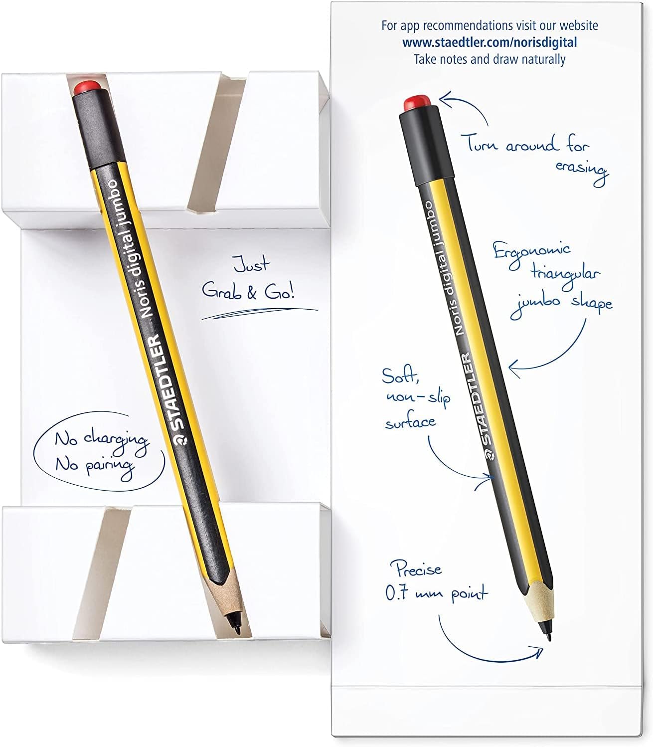 Detalle de Staedtler Noris Digital Jumbo 180J 22 EMR – Lot avec gommes et 2x 5 pointes de rechange