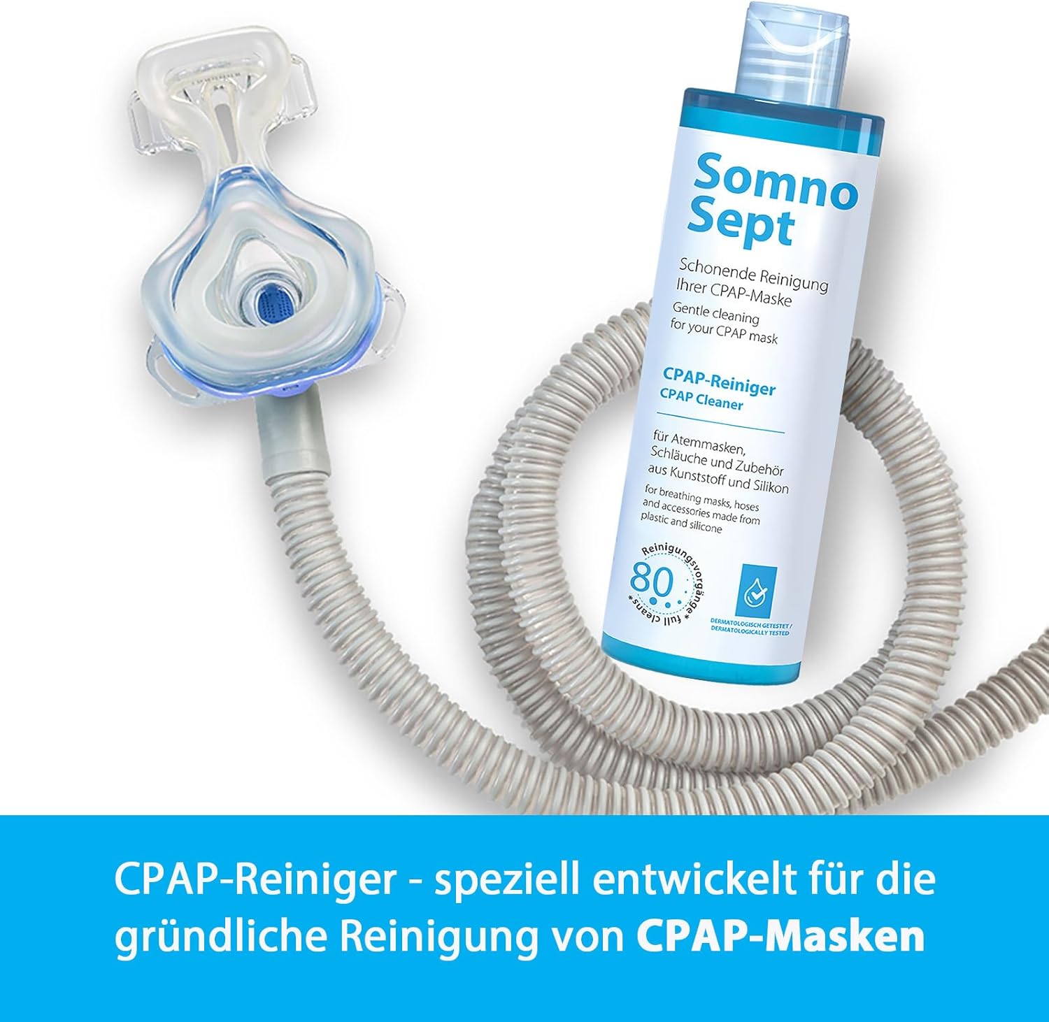 Detalle de SomnoSept CPAP-Reiniger 400 ml – Sanfte Reinigung von Maske, Schlauch und Zubehör