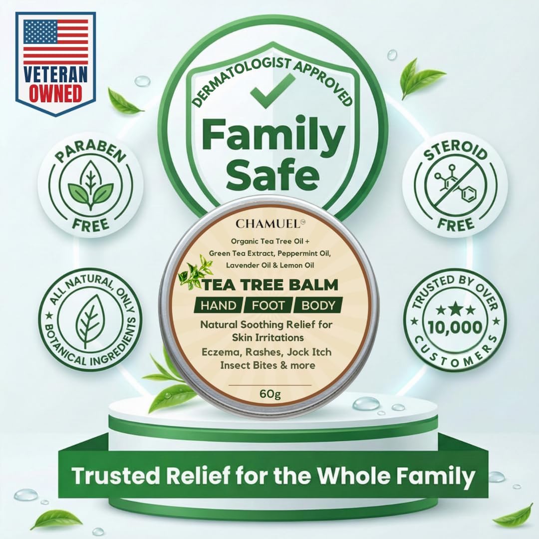 Thumbnail 4 de Chamuel Tea Tree Oil Balm – All Natural Hydrating Moisturizer (2-Pack) for Dry Skin & Rough Areas