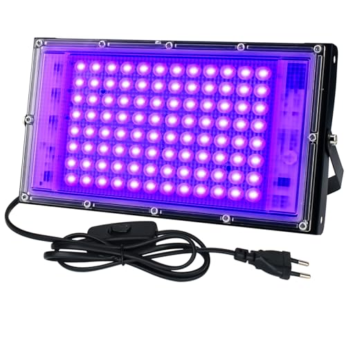 Detalle de CREATESTAR UV Schwarzlicht Strahler 100W – IP65, 395–400 nm, LED-Fluter