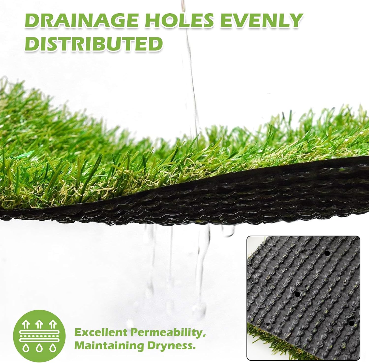 Detalle 2 de PENFHF PF-35MM0406-PF Artificial Turf Rug, 4 FT × 6 FT, 1.38-Inch Pile