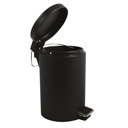 Thumbnail 7 de MSV Poubelle Cosmétique de Salle de Bain en Acier Inoxydable, Seau Intérieur Amovible, Ø3L, Noir Mat
