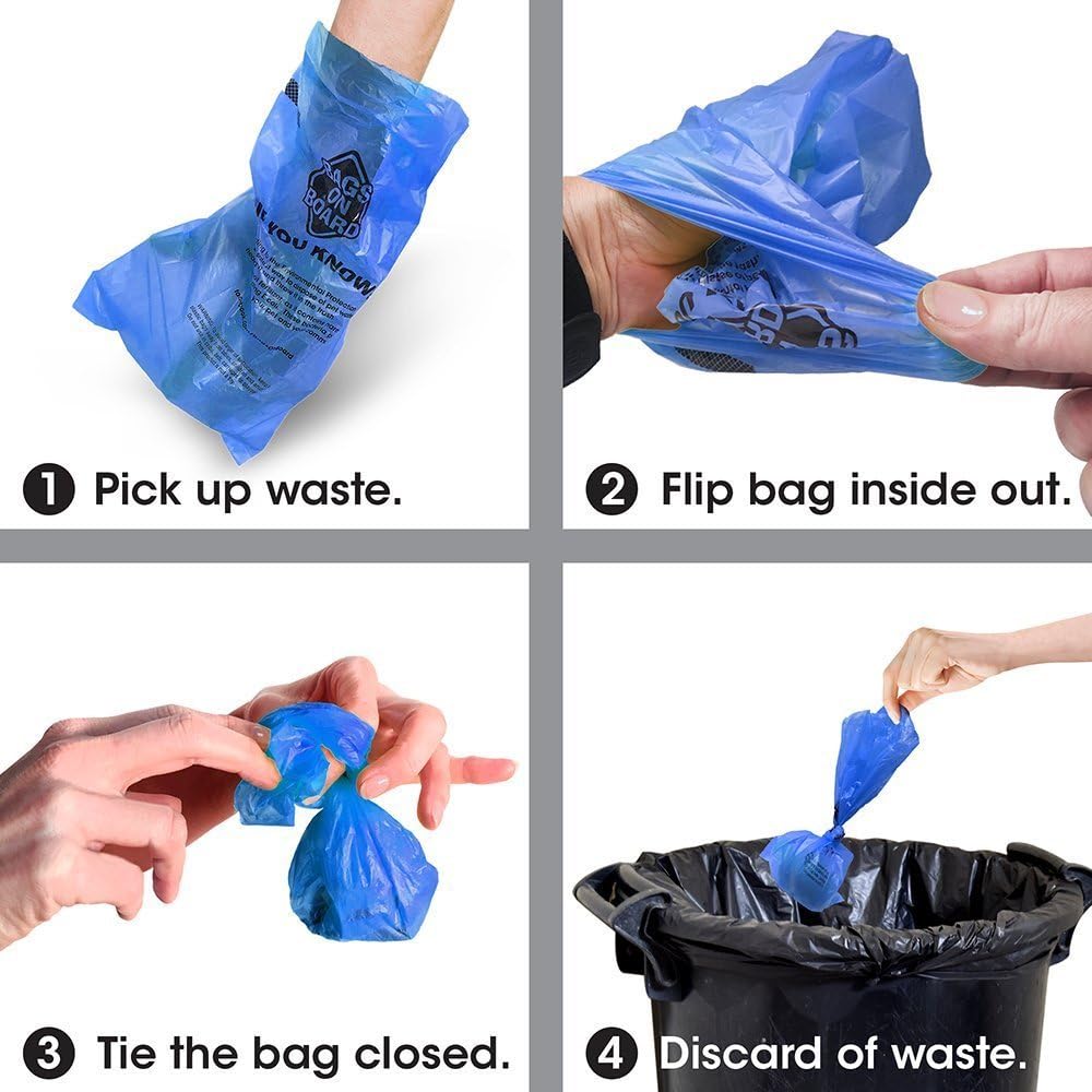 Detalle 2 de Bags on Board Sacchetti per la Cacca del Cane Forte – 315 sacchetti blu a prova di perdite, 9 x 14 pollici