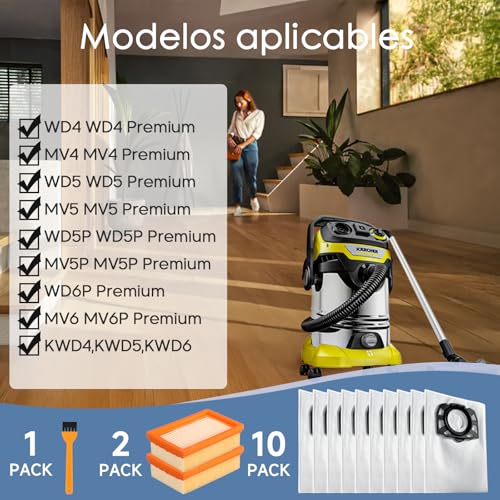 Detalle 2 de Kaiyaner 10 KFI 487 sac aspirateur avec filtre HEPA