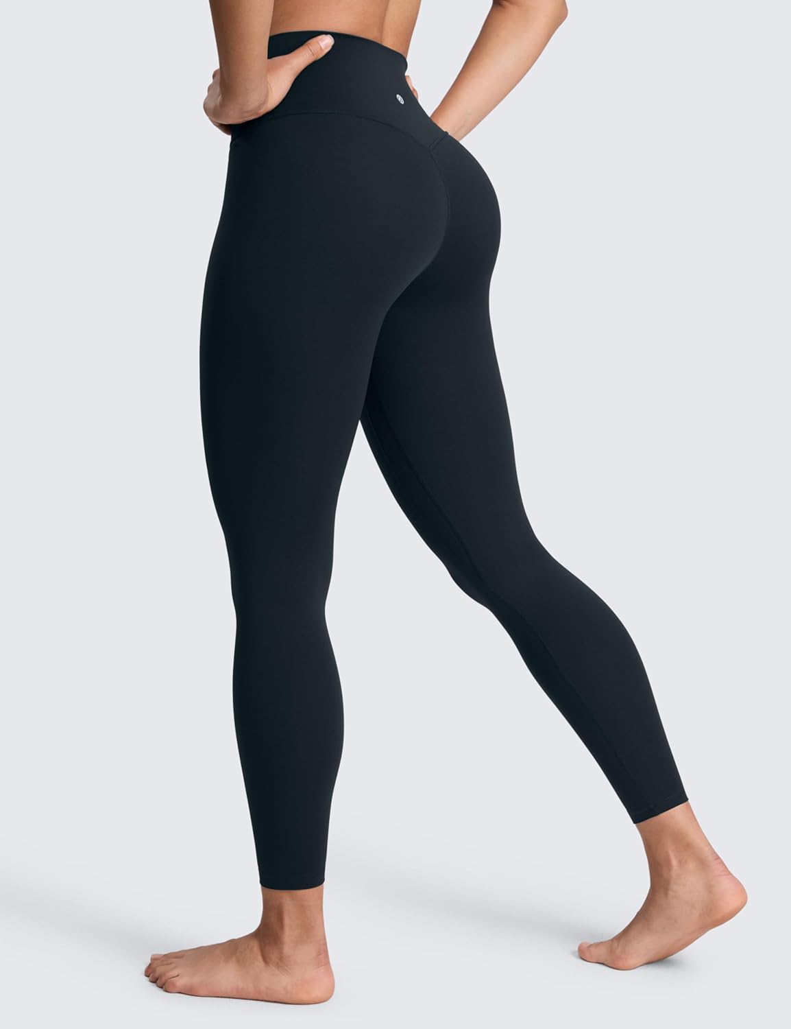 Detalle de CRZ YOGA Womens SculptAir No Front Seam Yoga Leggings 25" – High Waisted Stretchy Workout Pants
