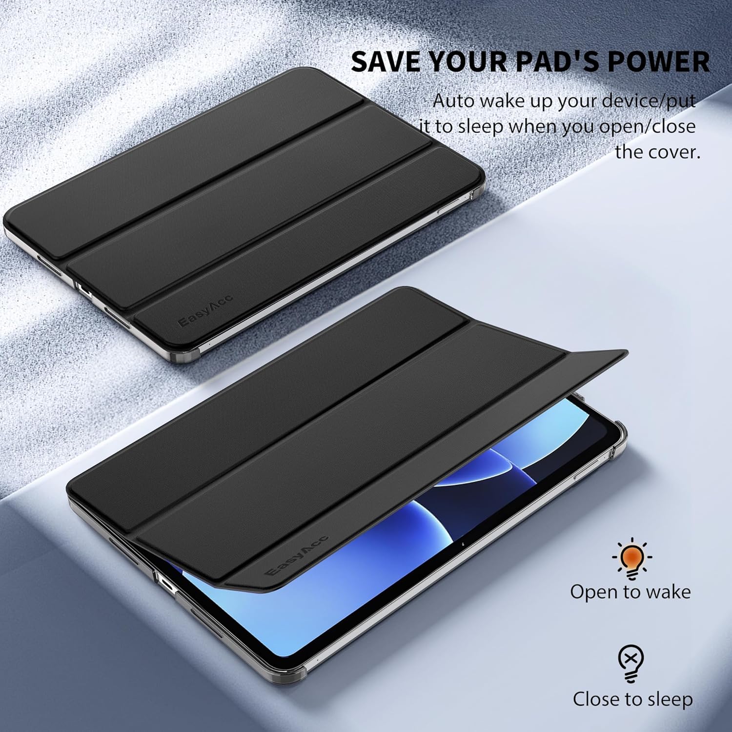 Thumbnail 5 de EasyAcc Hülle für Xiaomi Pad 7/ Pad 8/ Pad 7 Pro/Pad 8 Pro 11.2 Zoll – Ultra Dünn, transluzente Rückseite, Schwarz