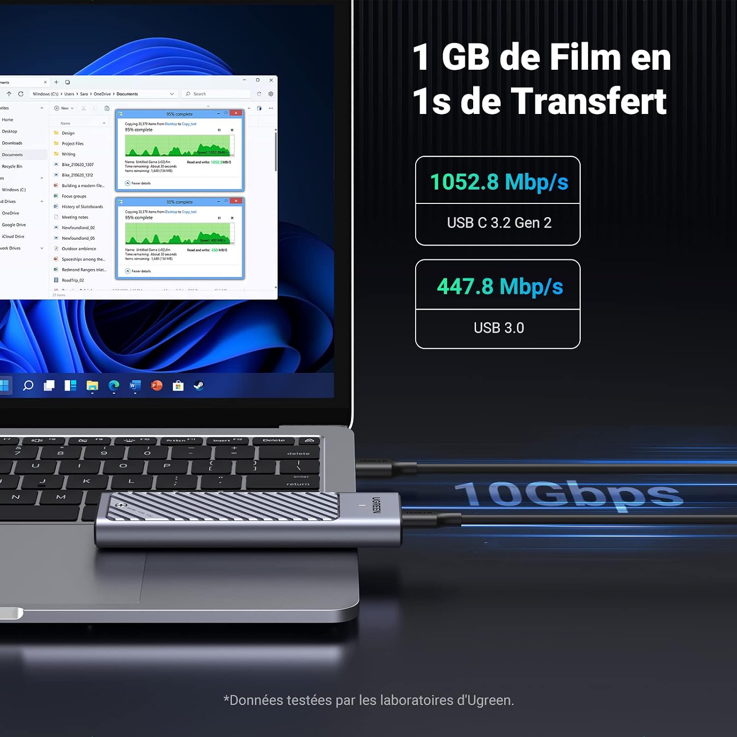 Detalle de UGREEN boîtier M.2 SSD NVMe 10 Gbps
