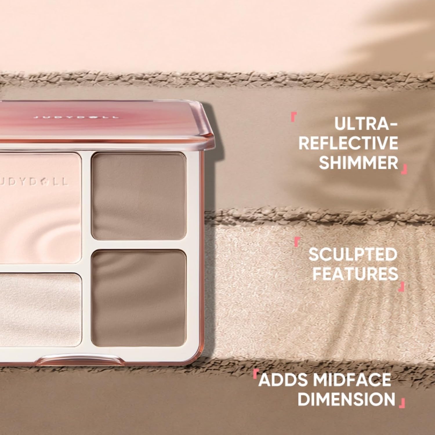 Detalle 2 de JUDYDOLL 01 Wave Contour Palette, 4 Powders with Mirrored Compact