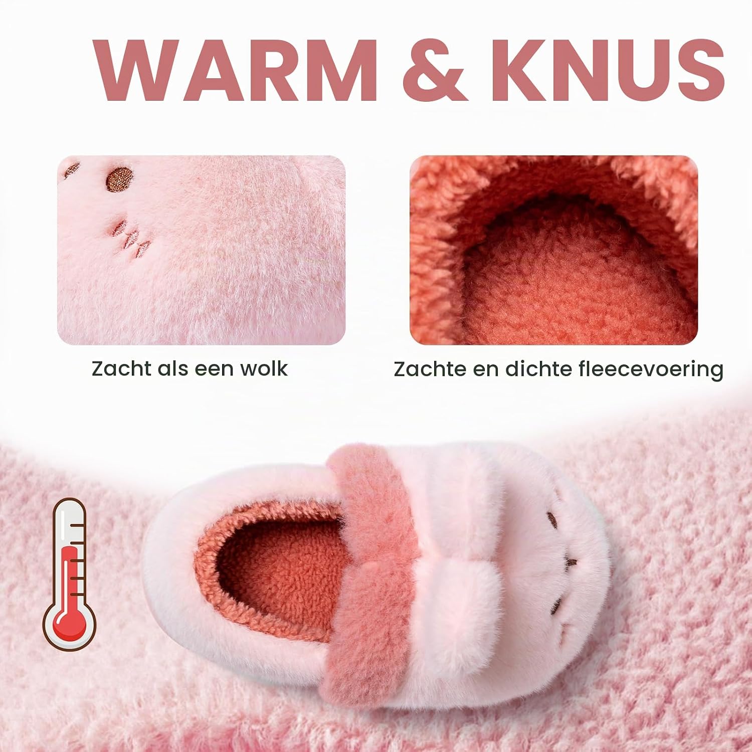 Thumbnail 1 de DRECAGE kindersloffen van zachte pluche met antislip voor binnen