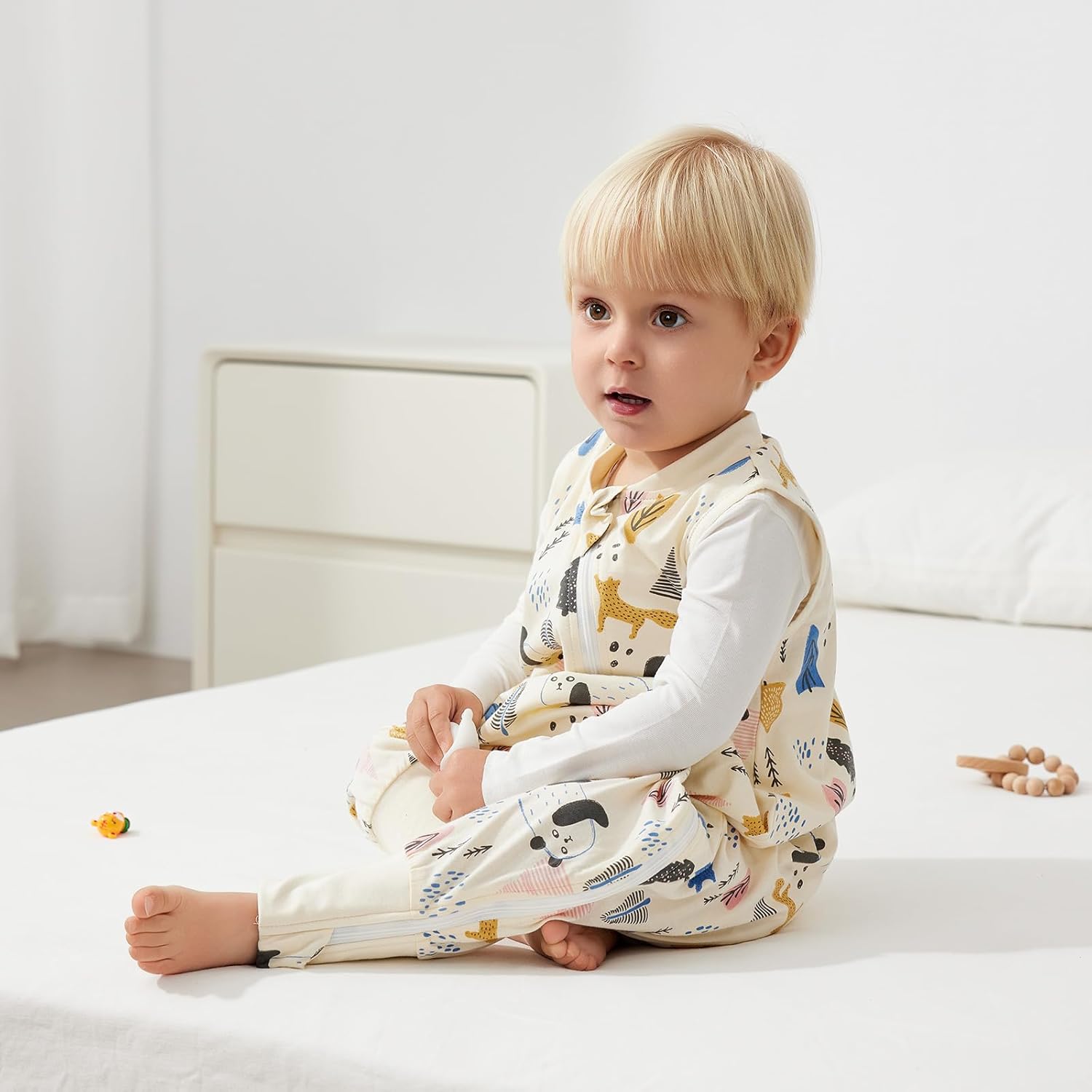 Thumbnail 1 de Duomiaomiao 2er Pack Baby Schlafsack mit Füßen, 0.5 Tog, Baumwolle – Frühling/Sommer, Größen 65–95 cm
