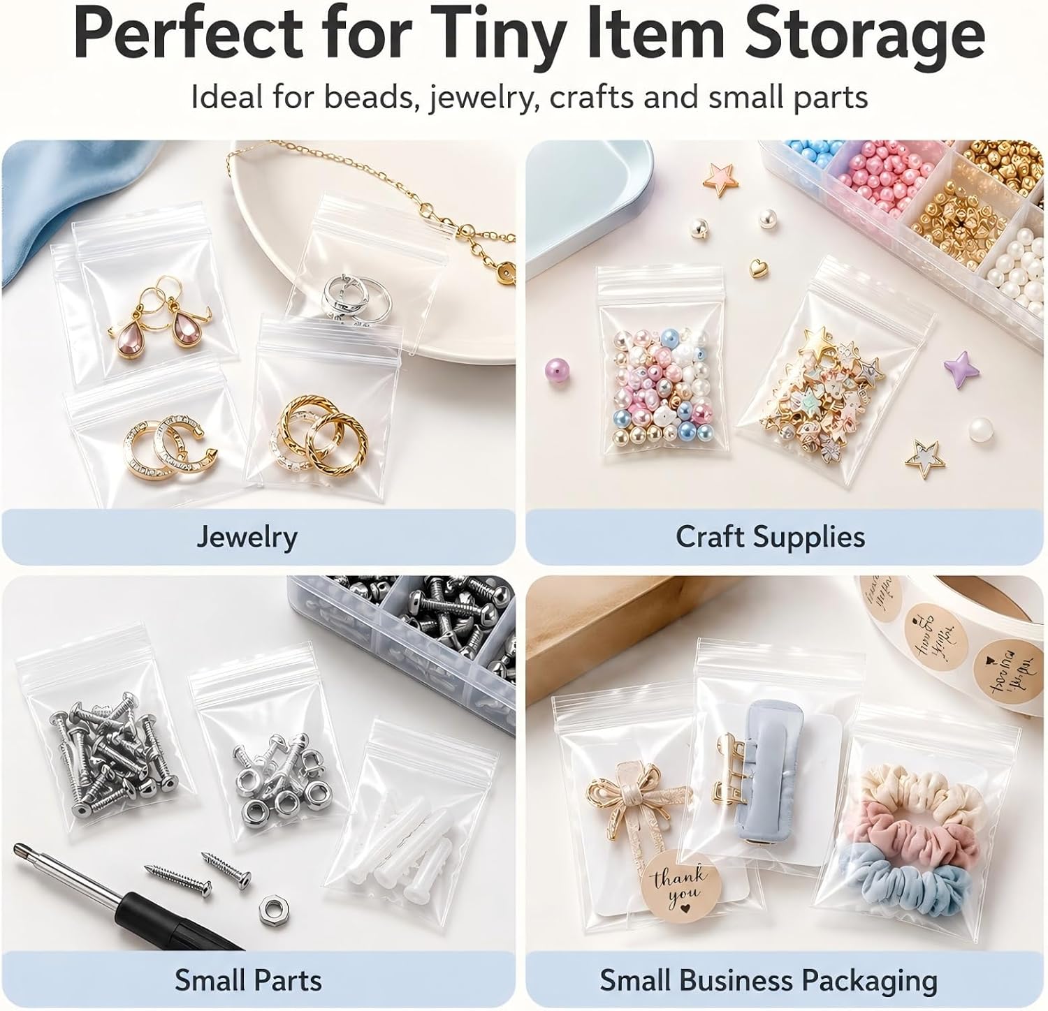 Thumbnail 4 de Bonison B-ZIPplasticbags Clear Mini Zip Bags, 1.5 x 2 Inch, 2 Mil