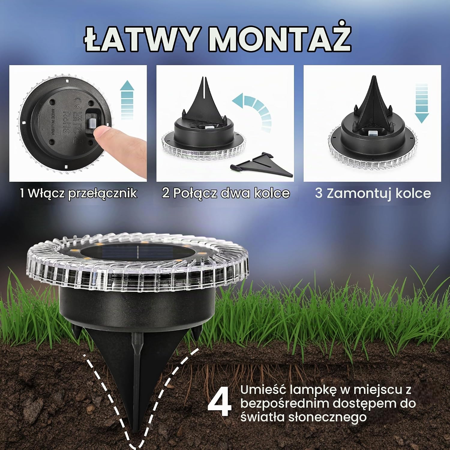 Thumbnail 4 de Solpex EU10548 – 10 lamp solarnych do ogrodu, ciepła biel, IP65