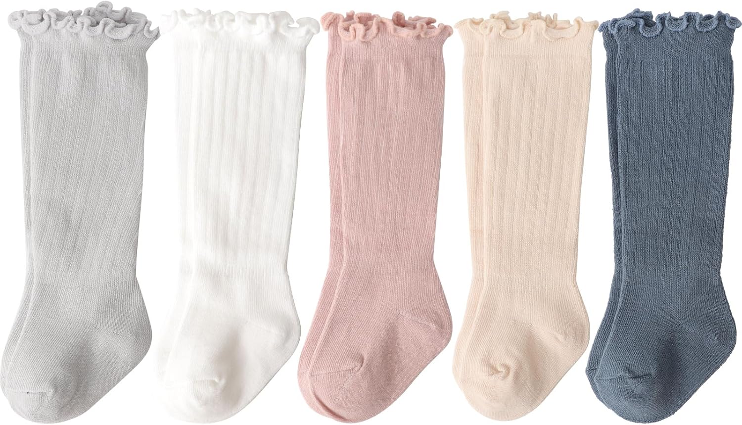 Thumbnail 6 de DRESHOW Baby Girl Knee High Socks – 5-Pack Cotton Blend with Bow, UK Sizes