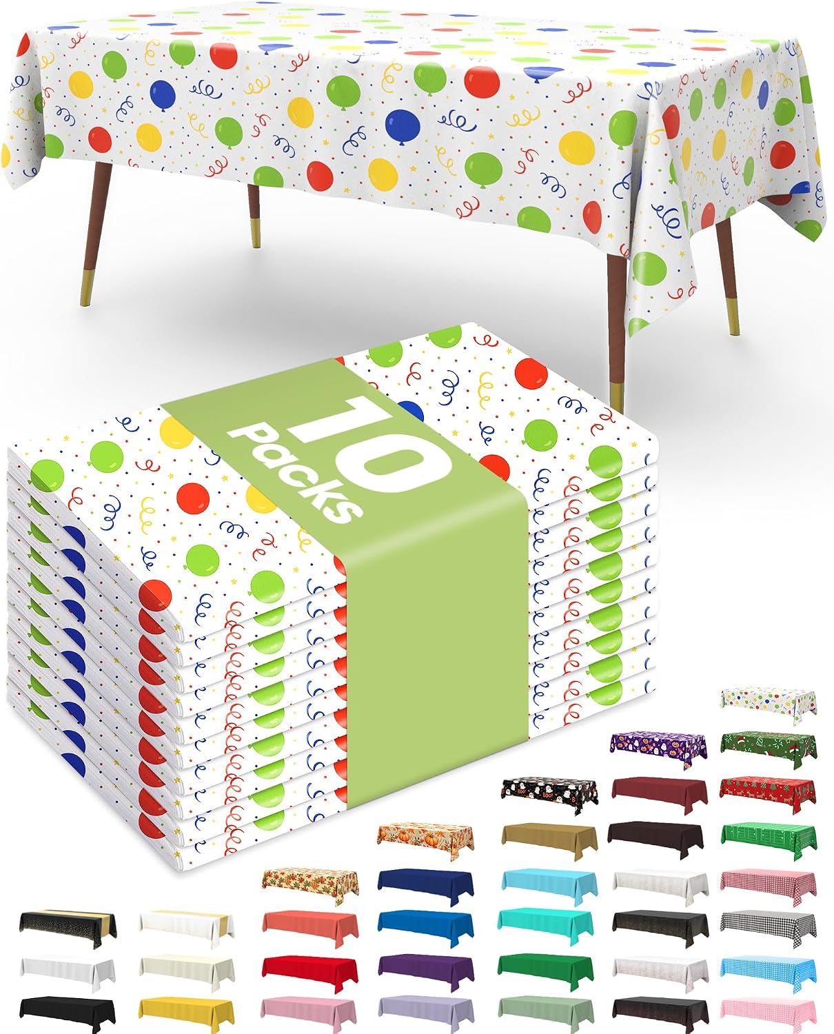 Detalle de Pureegg Disposable Plastic Tablecloth 54 x 108 in