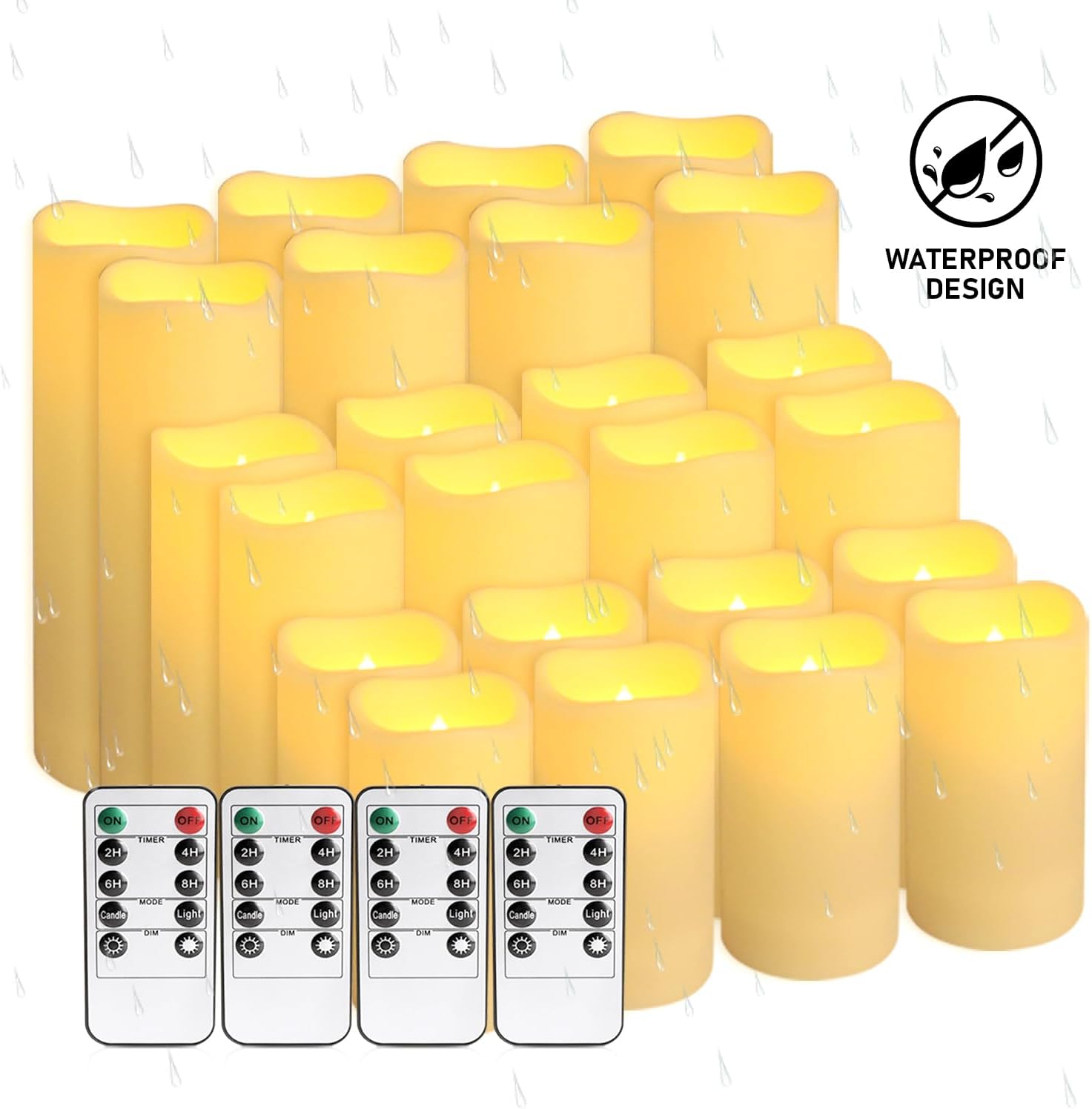Detalle 2 de CLTNIKET hi681 Flameless LED Candles, 24-Pack in Three Sizes with Remote