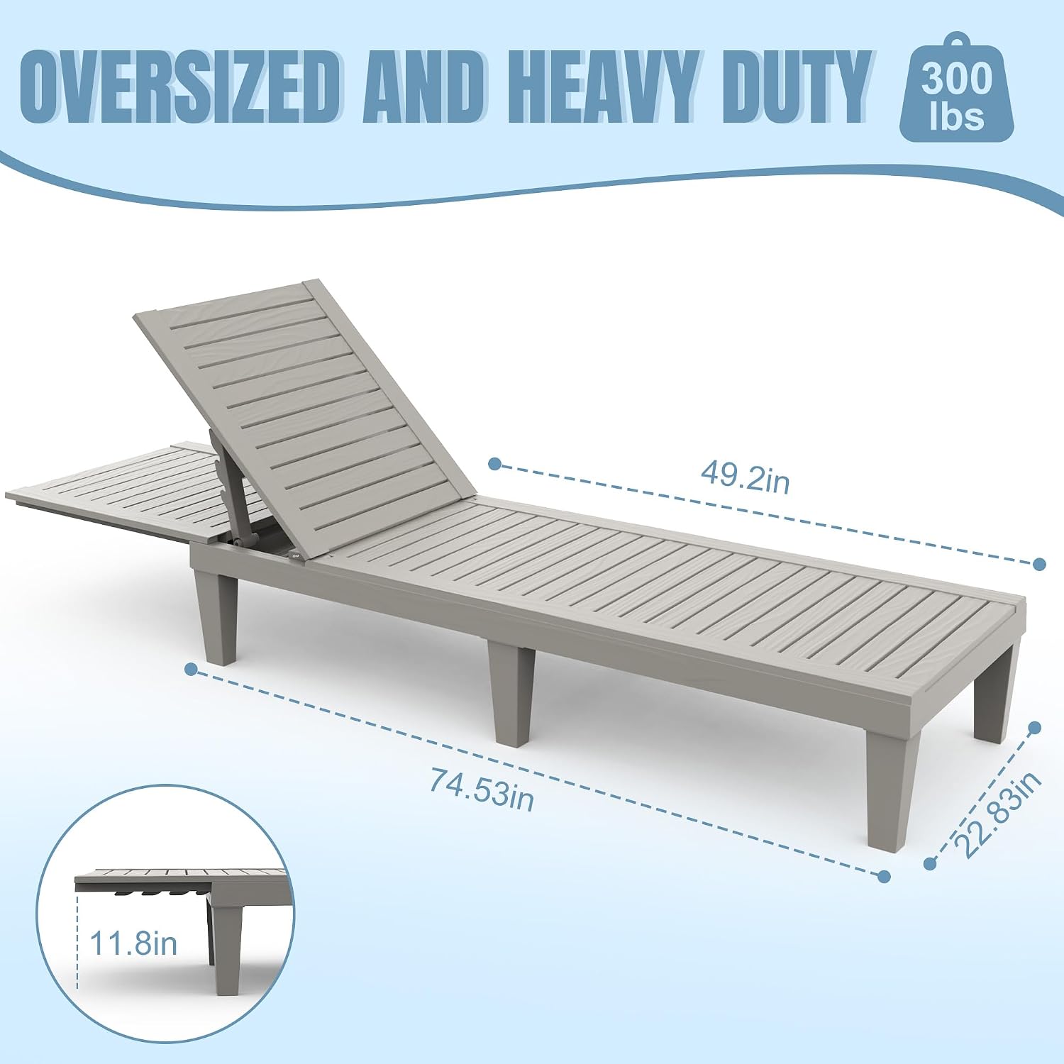 Detalle 2 de EFU Outdoor Lounge Chairs, 5-Position Adjustable