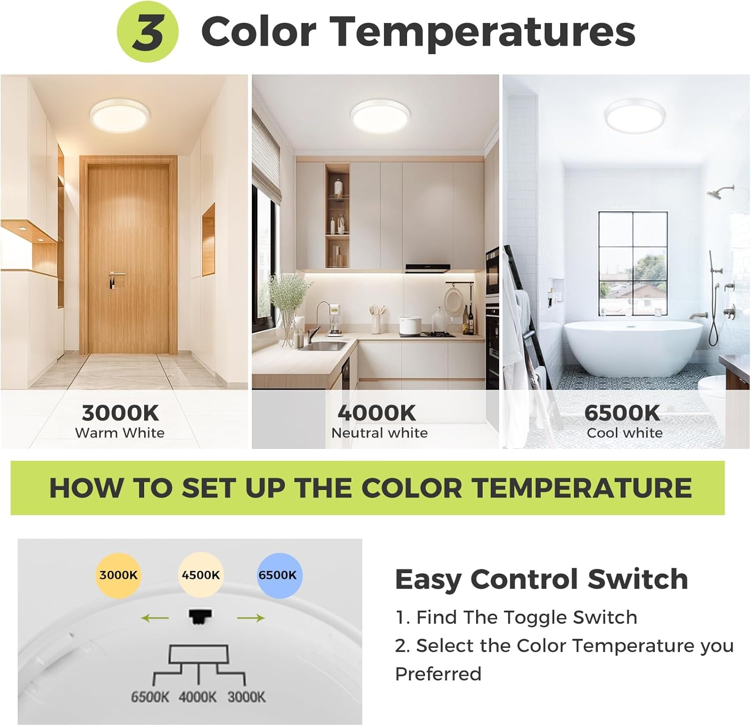 Thumbnail 1 de hepside Bathroom Light 3000K-6500K