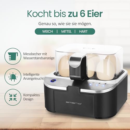 Thumbnail 9 de EMERIO sprechender Eierkocher EB-123177.1 – 6 Eier, 3 Garstufen, Sprachansage, BPA-frei