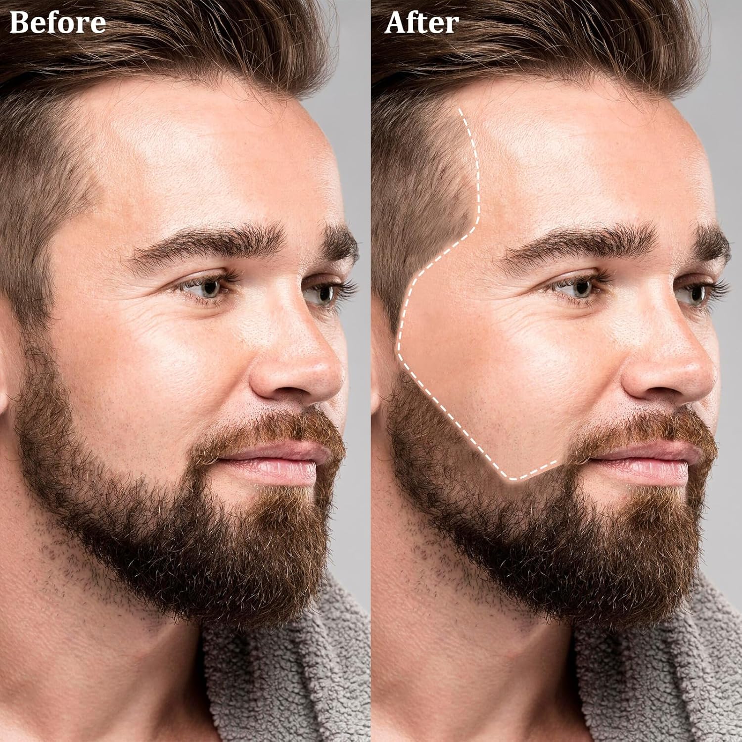 Thumbnail 5 de HEYMKGO Professional Beard Grooming Kit (12-piece) with beard shaper tool, hairline pencils, comb & brush