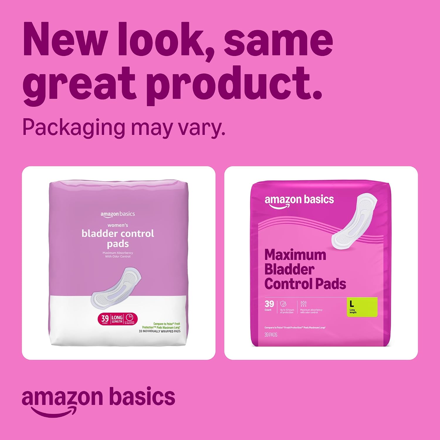 Detalle de Amazon Basics Women's Incontinence Pads, Extra Long, Maximum Absorbency, 39 Count