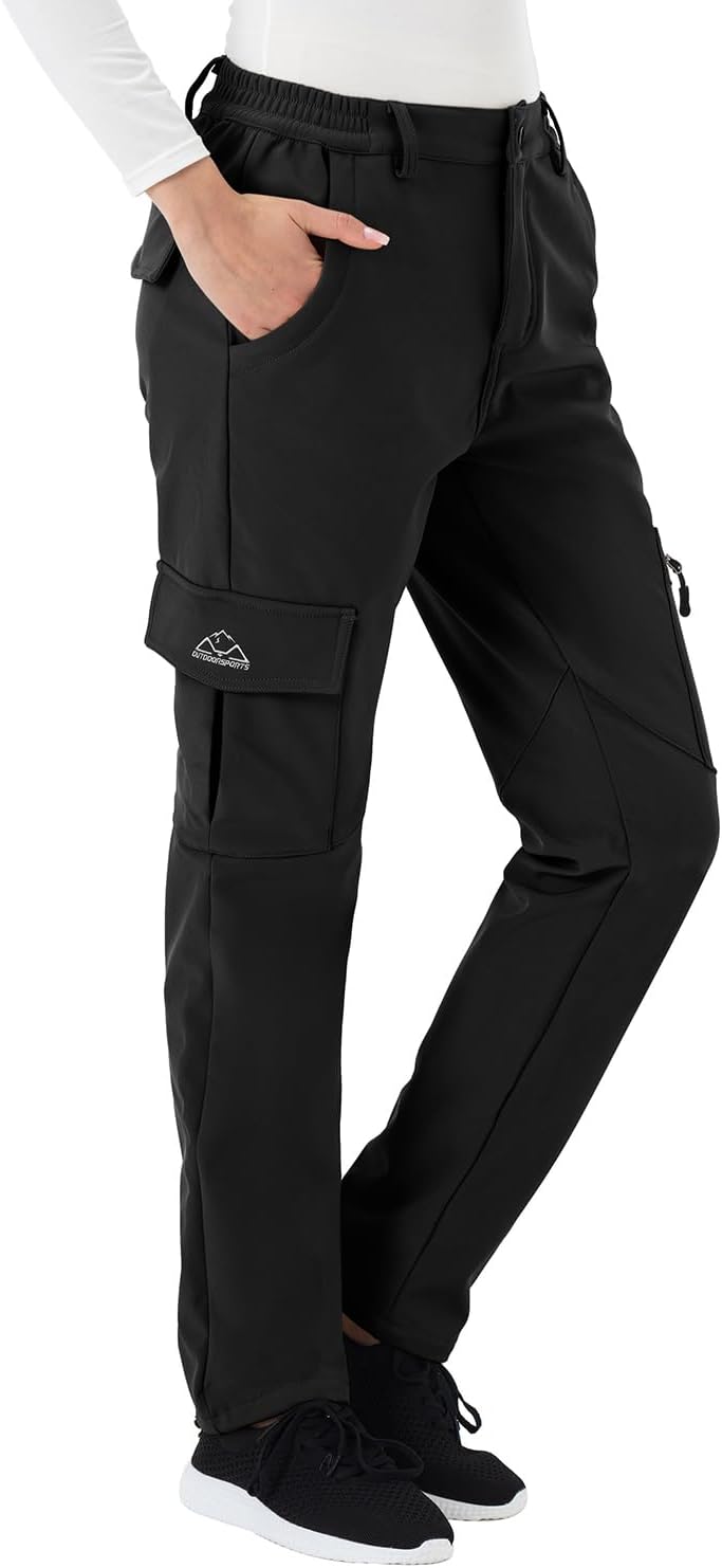 Detalle de BGOWATU Women's Waterproof Fleece-Lined Snow Pants with 6 Pockets