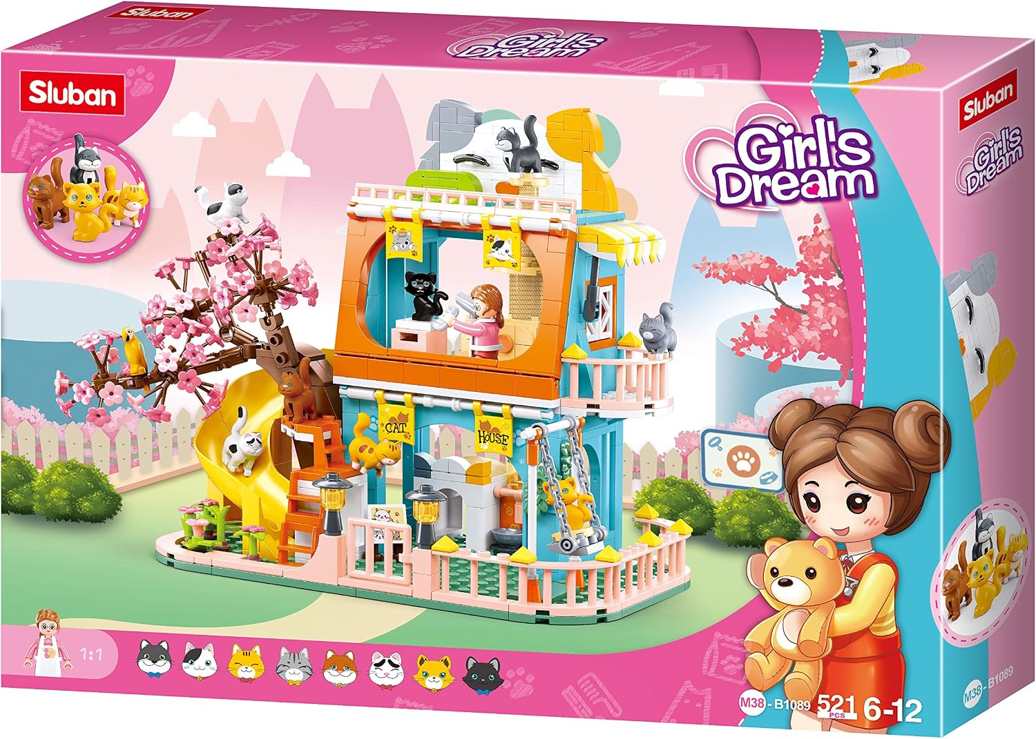 Detalle de Sluban M38-B1089 Girls Dream – Cat House, plastikowy zestaw konstrukcyjny