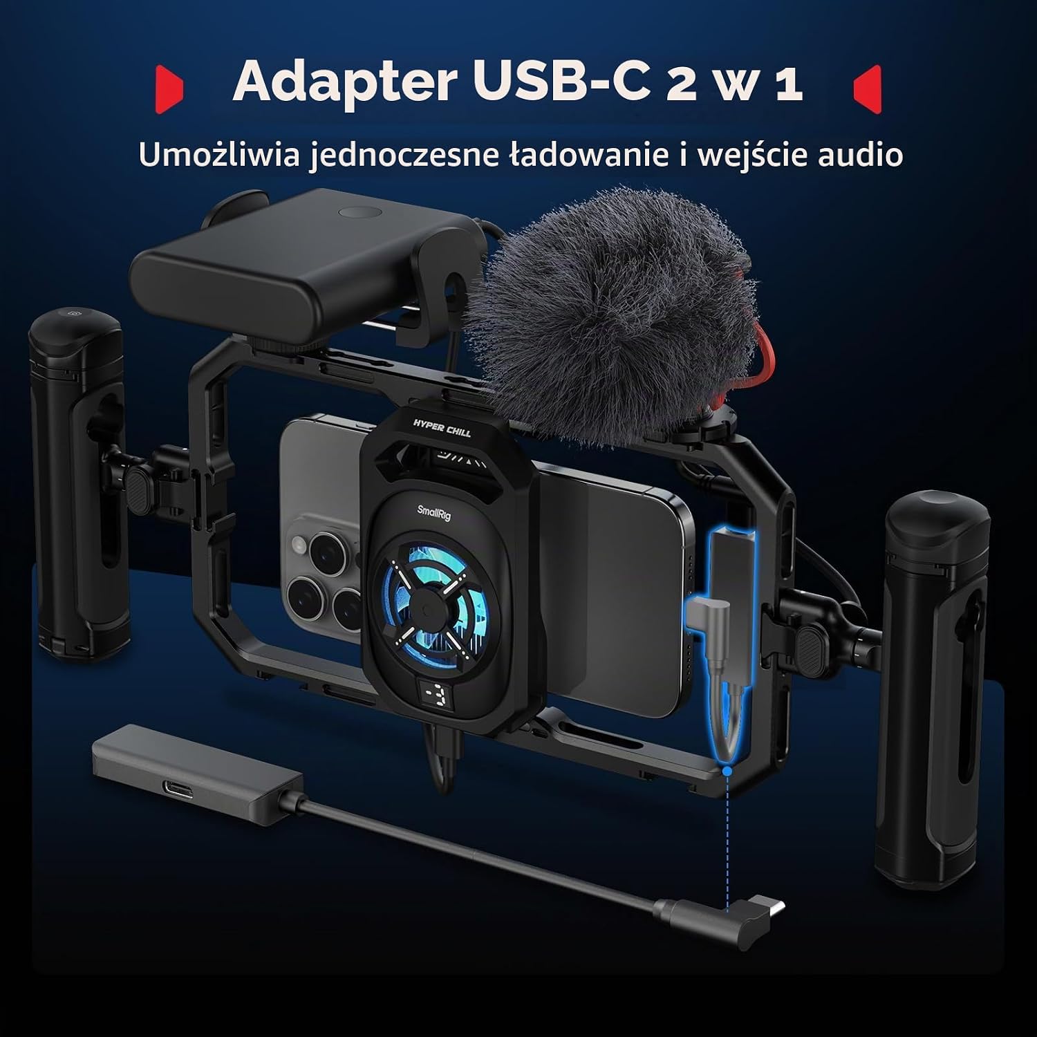 Thumbnail 4 de SMALLRIG 5275 – klatka chłodząca do telefonu 15 W z adapterem USB-C
