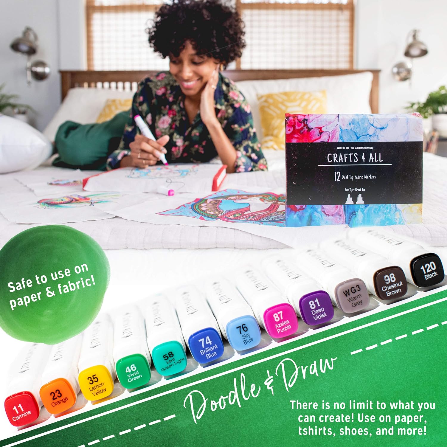 Thumbnail 4 de Crafts 4 ALL Fabric Pens 12 pack