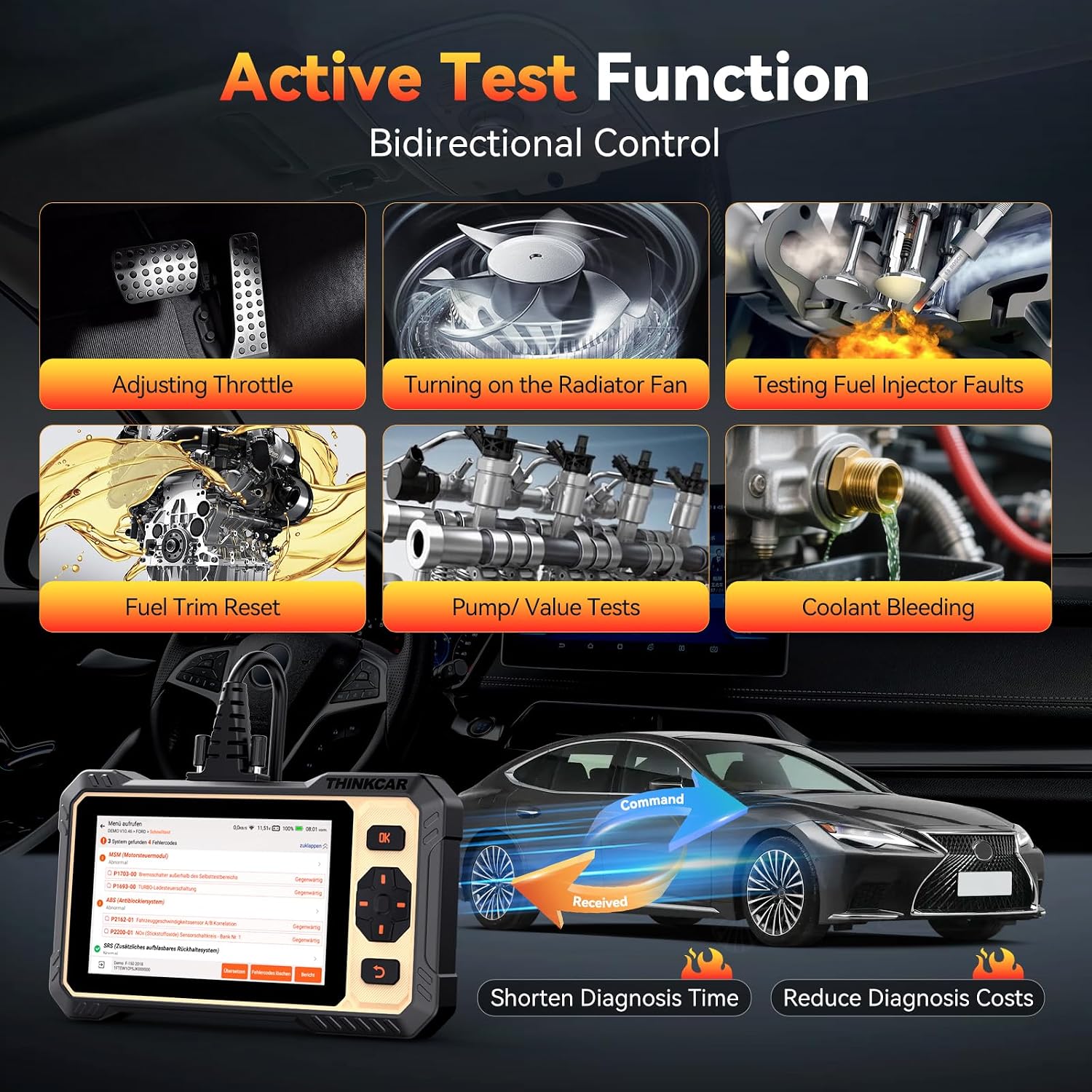 Detalle 2 de THINKCAR THINKSCAN 662 OBD2 Scanner with Bidirectional Tests and 12 Resets
