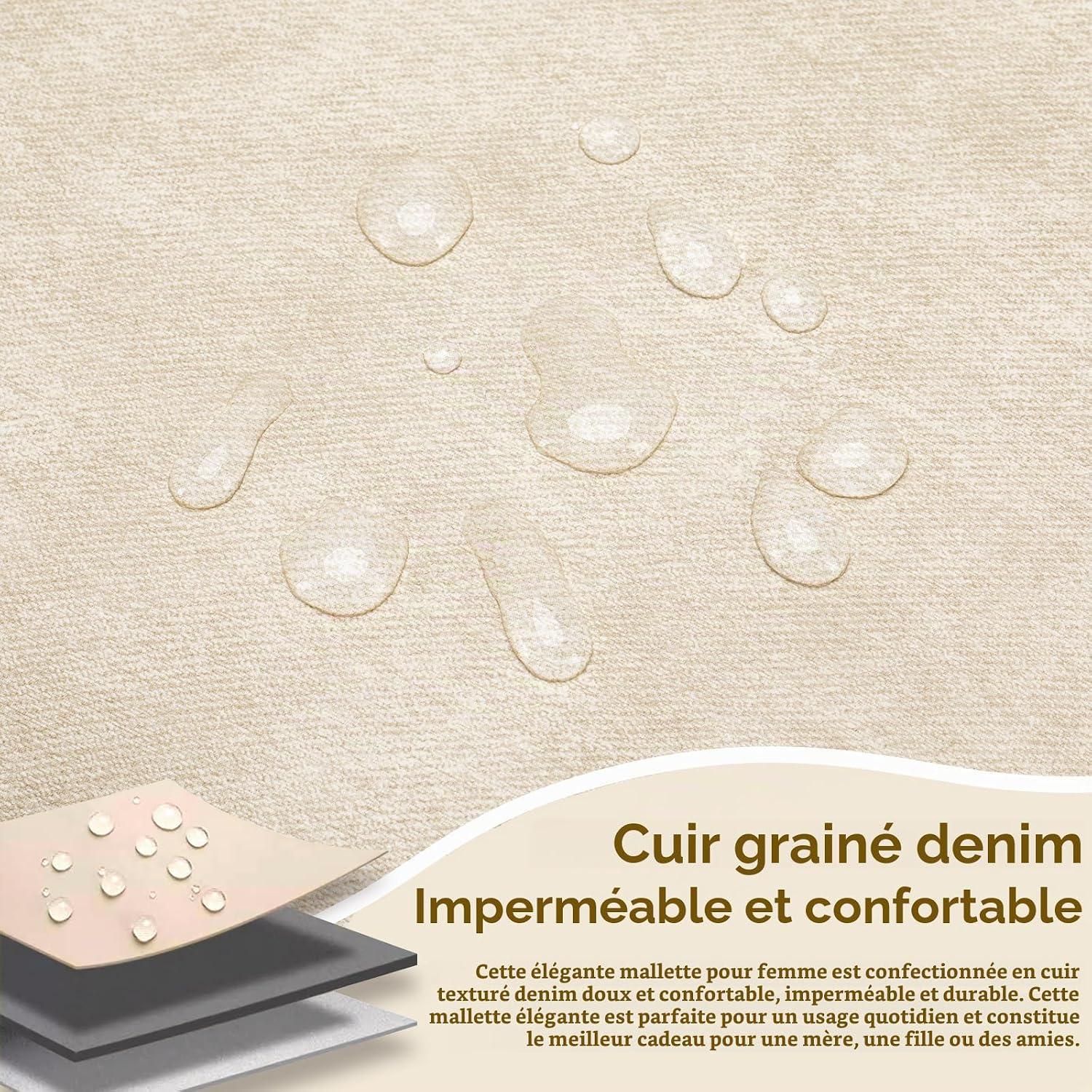 Thumbnail 2 de SUCIKORIO laptoptas voor dames 15,6 inch van leer, waterdicht