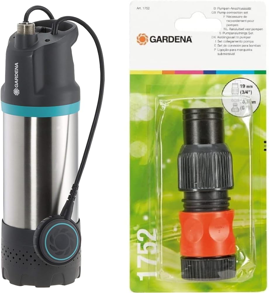 Detalle 1 de Gardena Tauch-Druckpumpe 6100/5 inox automatic 1773-20 – automatische Tauchdruckpumpe mit Schmutzfilter