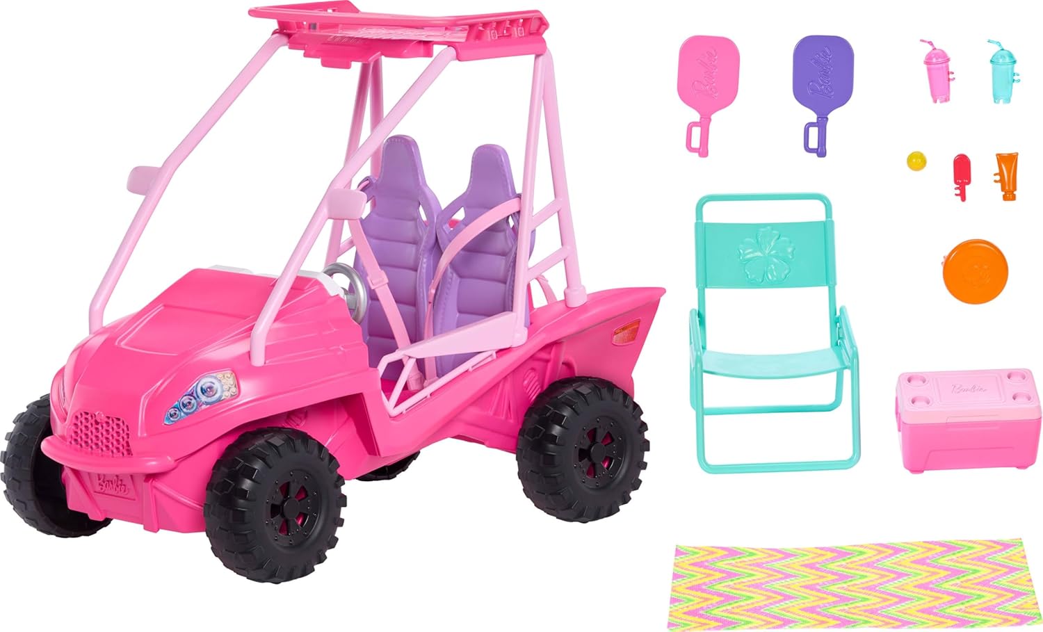 Detalle de Barbie Mysteries: Beach Detectives – Strand-Abenteuer mit Buggy und über 10 Zubehörteilen (JFV68)