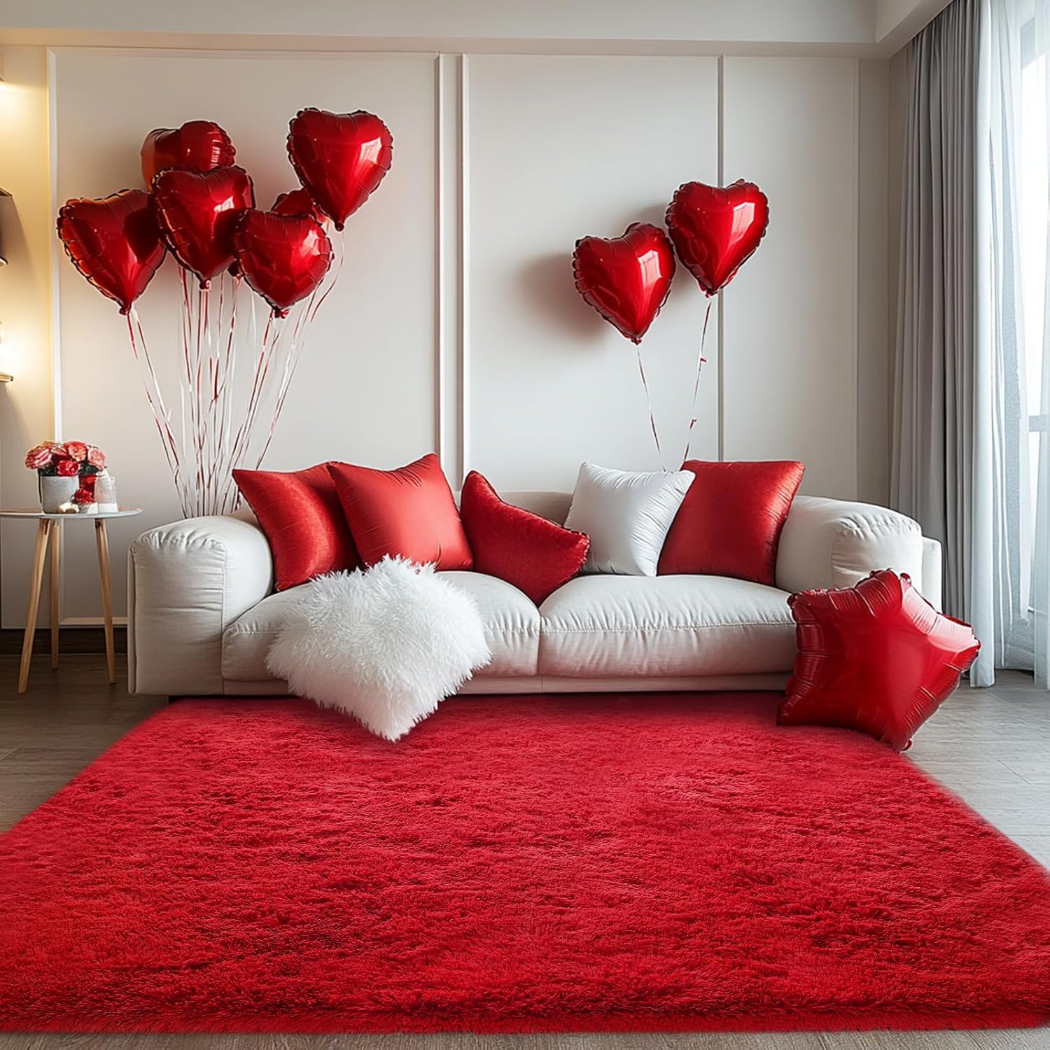 Detalle de Red Shag Rug 3x5