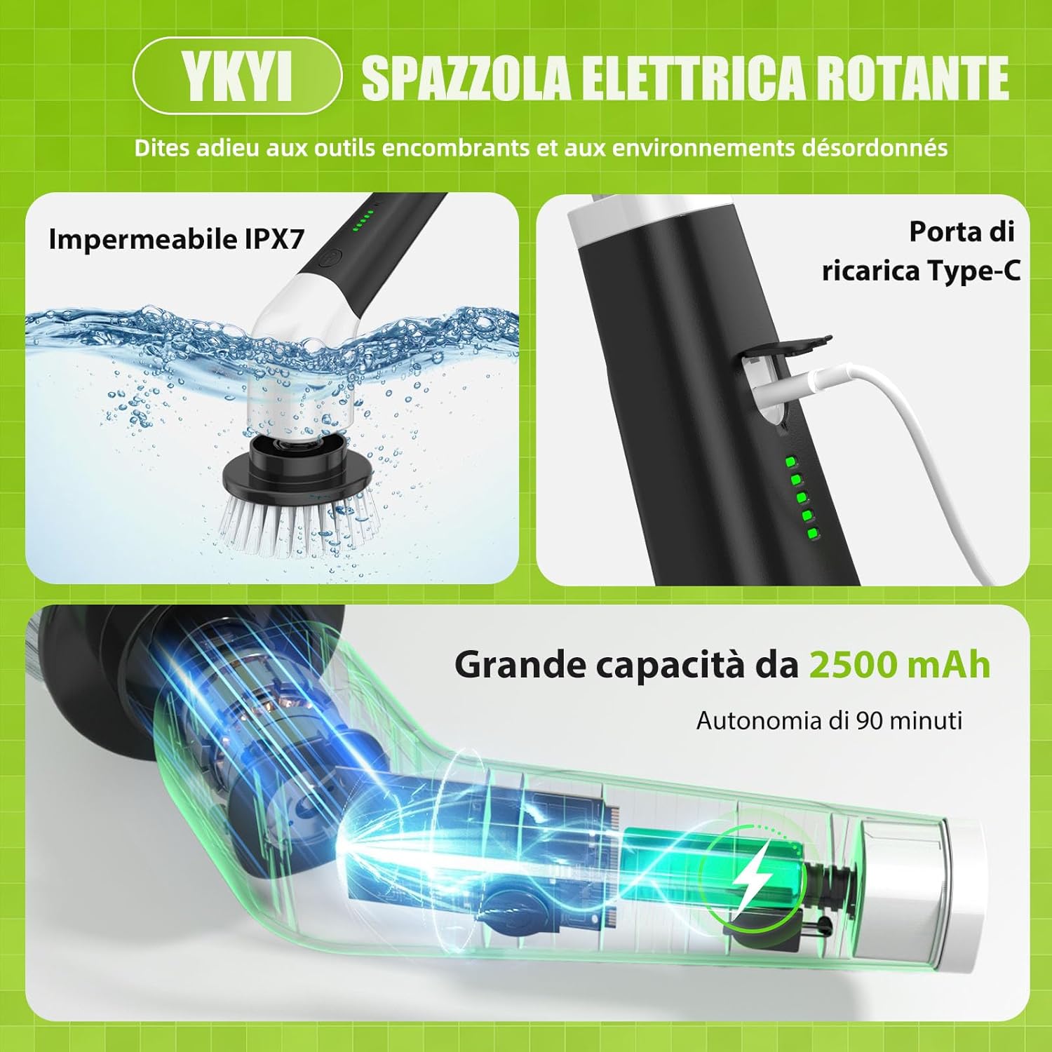 Thumbnail 3 de Spazzola elettrica rotante YKYI 8 testine