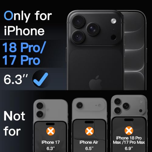 Detalle de JETech Verre trempé pour iPhone 18 Pro/17 Pro, lot de 3, protection 9H