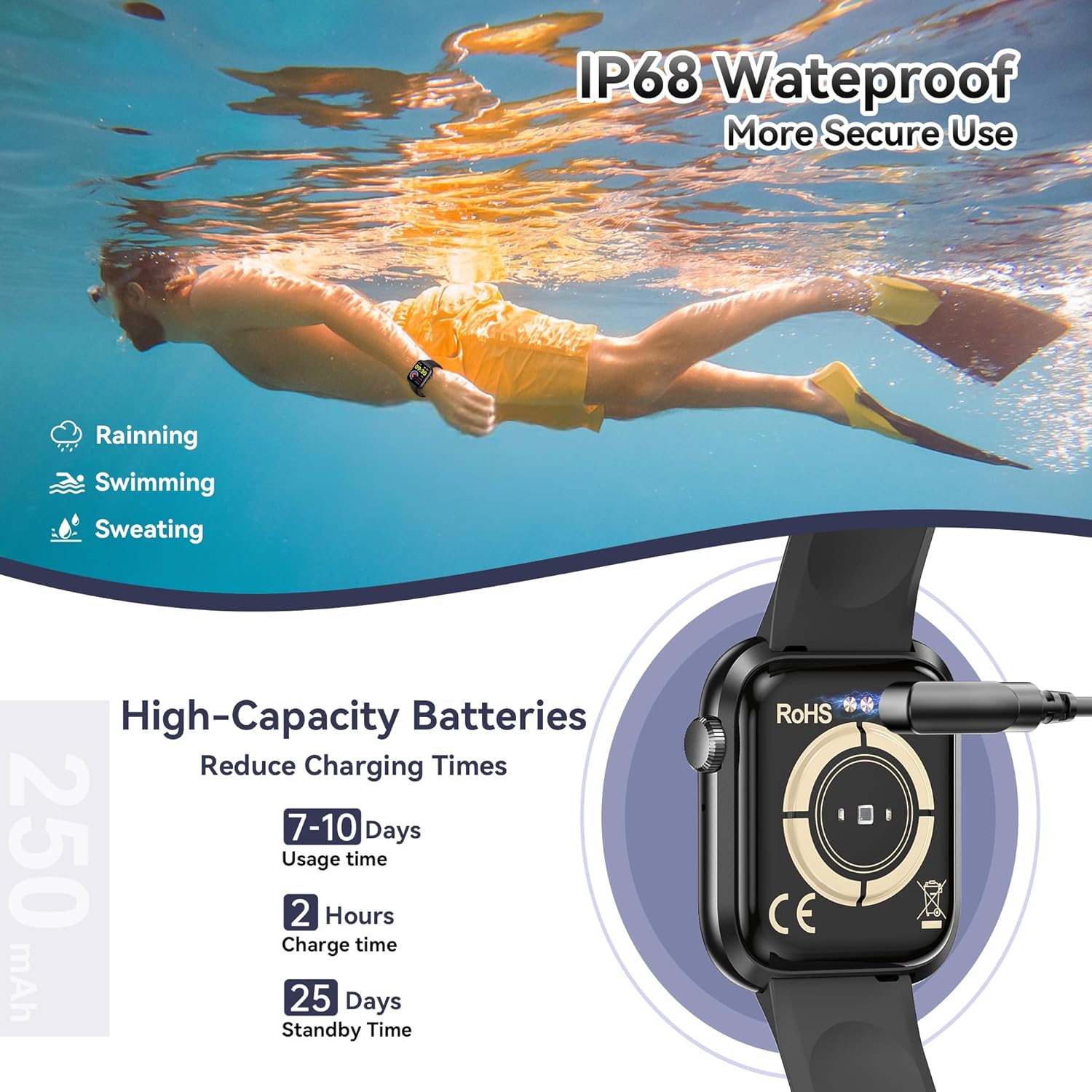 Thumbnail 6 de Smart Watch for Men & Women (Answer/Make Call) – 1.83" Fitness Tracker with Heart Rate, BP, 120+ Sports Modes, IP68