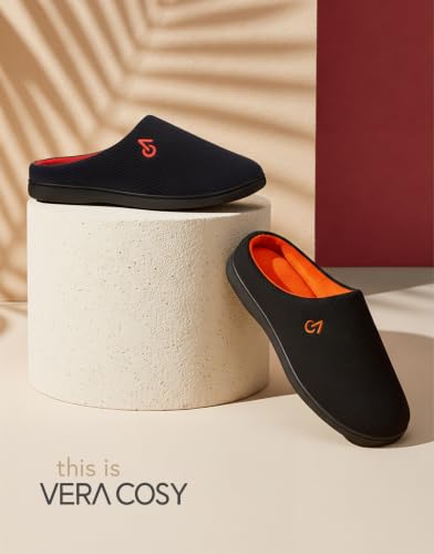 Detalle de VeraCosy Men's Two-Tone Memory Foam Slippers (Orange) – 10/11 UK