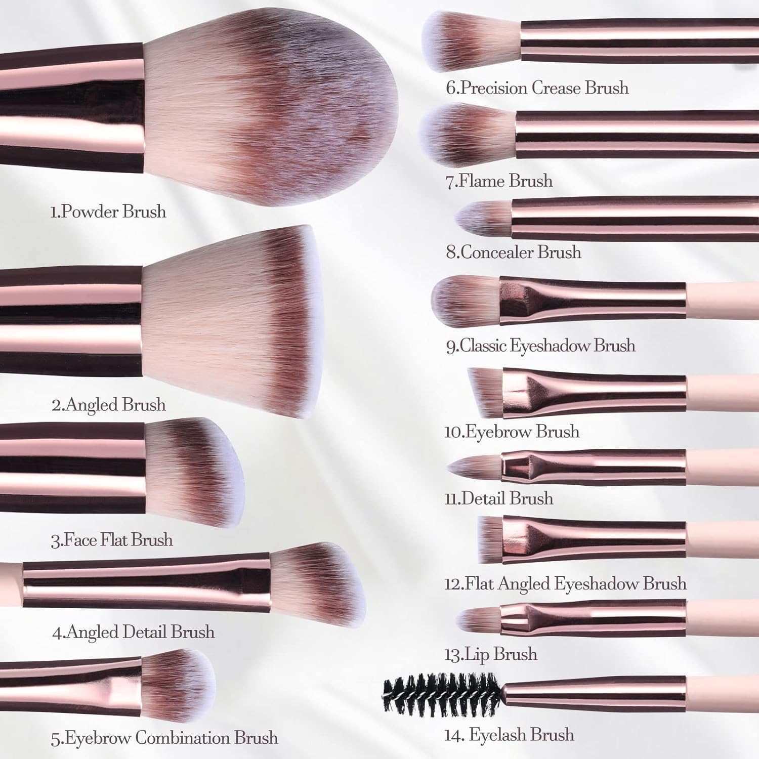 Thumbnail 5 de BS-MALL 14-Piece Mini Makeup Brushes Set with LED Light Mirror (APINK)