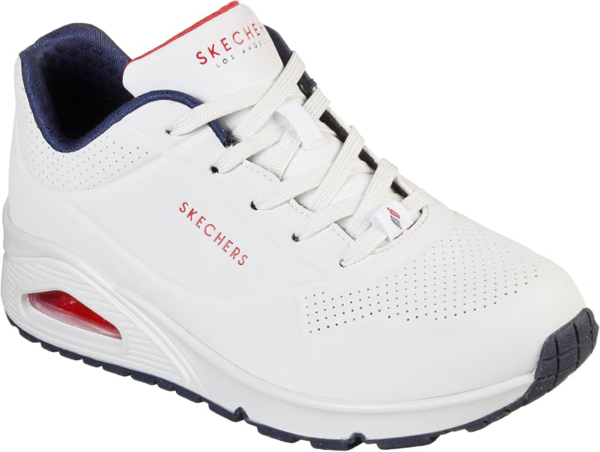 Thumbnail 4 de Skechers Uno Zapatillas Mujer, White Durabuck Navy Red