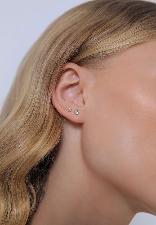 Thumbnail 4 de Elli Pendientes de botón en plata 925 con cristal 💎