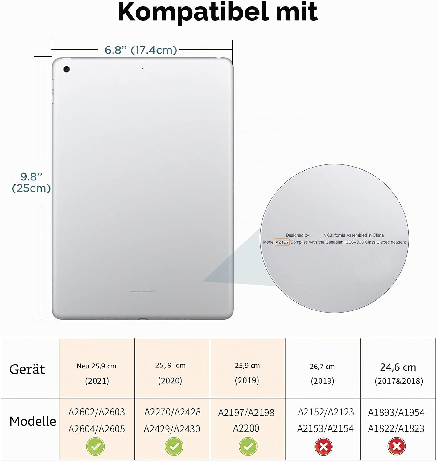 Thumbnail 1 de CACOE Hülle für iPad 10,2" (7.–9. Gen) TPU-Schutzhülle