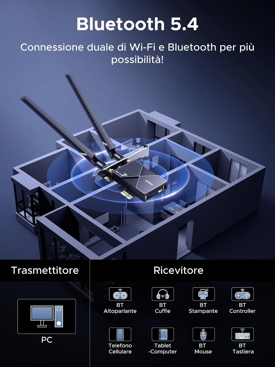 Thumbnail 4 de UGREEN BE6500 WiFi 7 tri-band USB